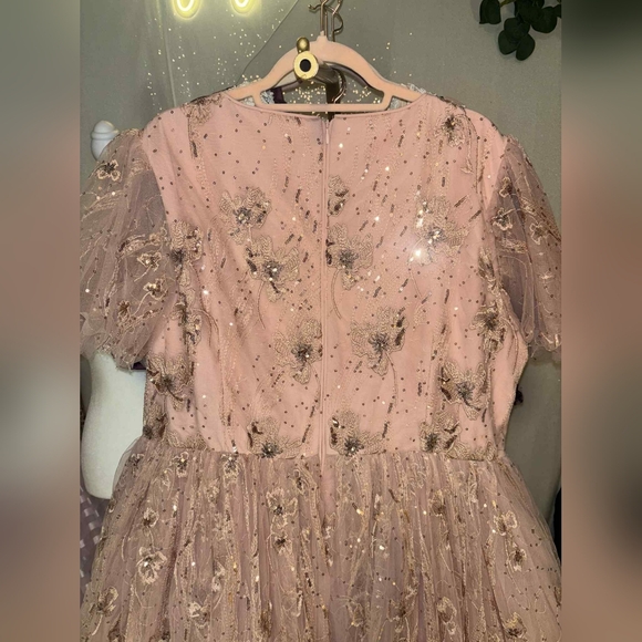 NWT JessaKae Eloise Pink Blush Sequin Midi Dress - Picture 9 of 10